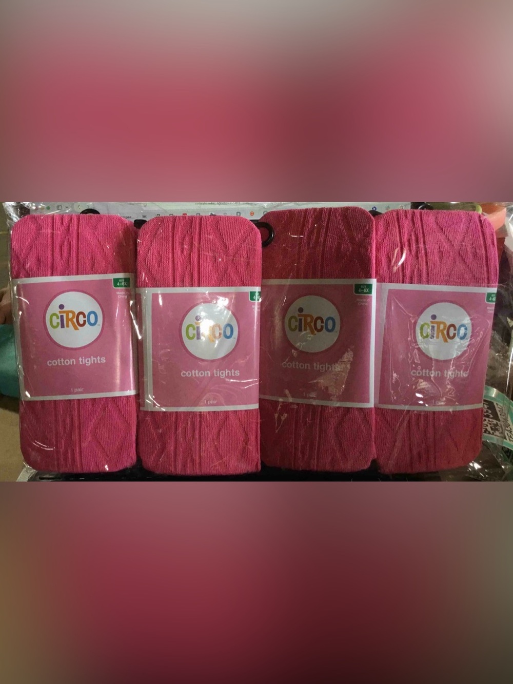 Circo Pink Cotton Tights - Pack of four
